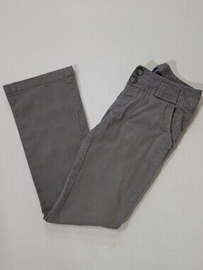 Gap Stretch Chino Pants Womens Size 1 Grey Low Rise Bootcut Y2K Style